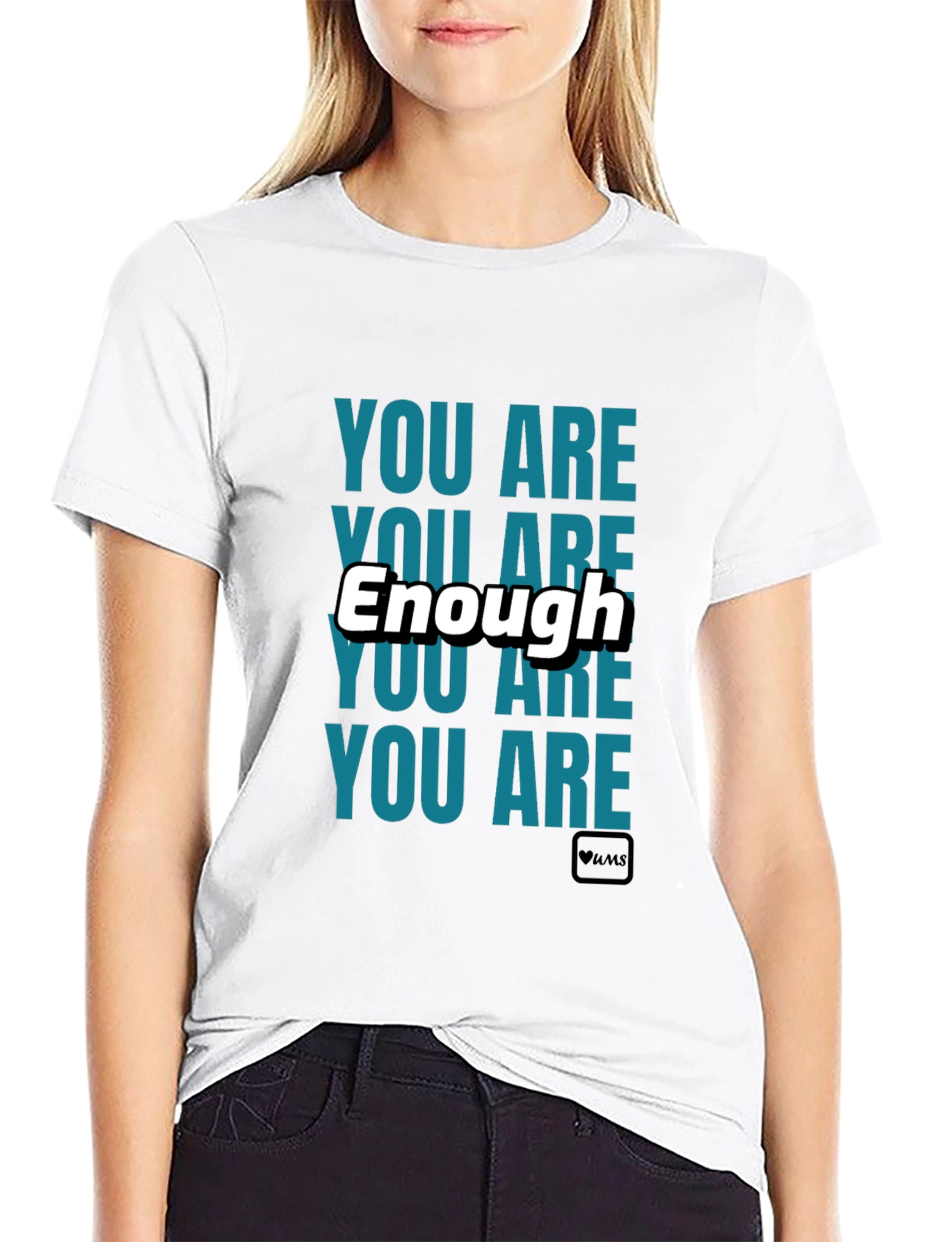 You Are Enough Black Graphic T-Shirt