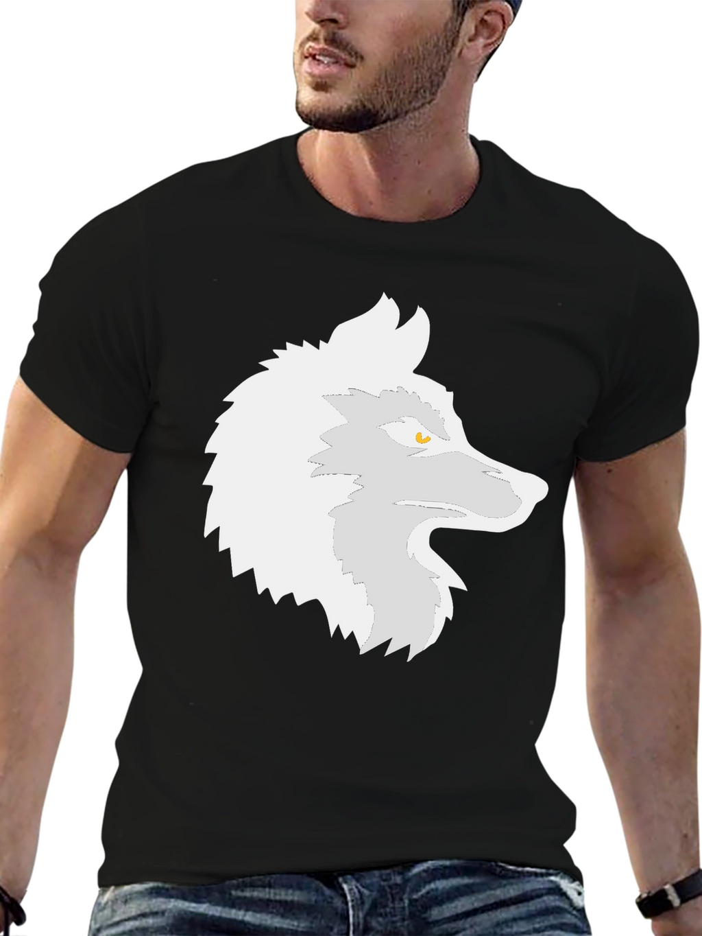 Cool Wolf Graphic Tee - Black Casual T-Shirt