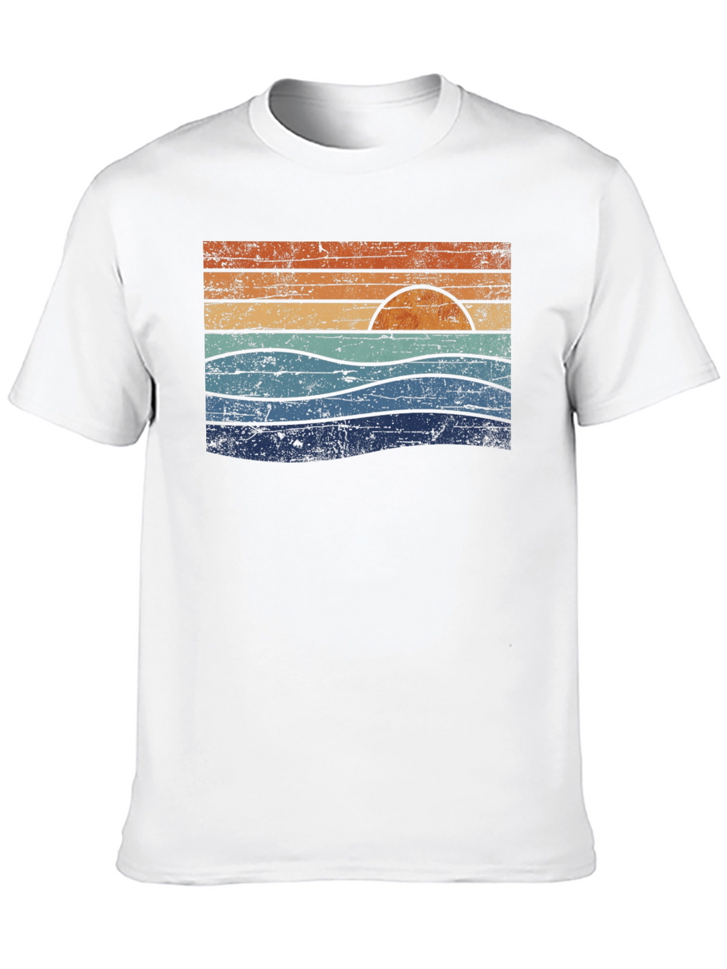 Retro Sunset Waves Graphic Tee