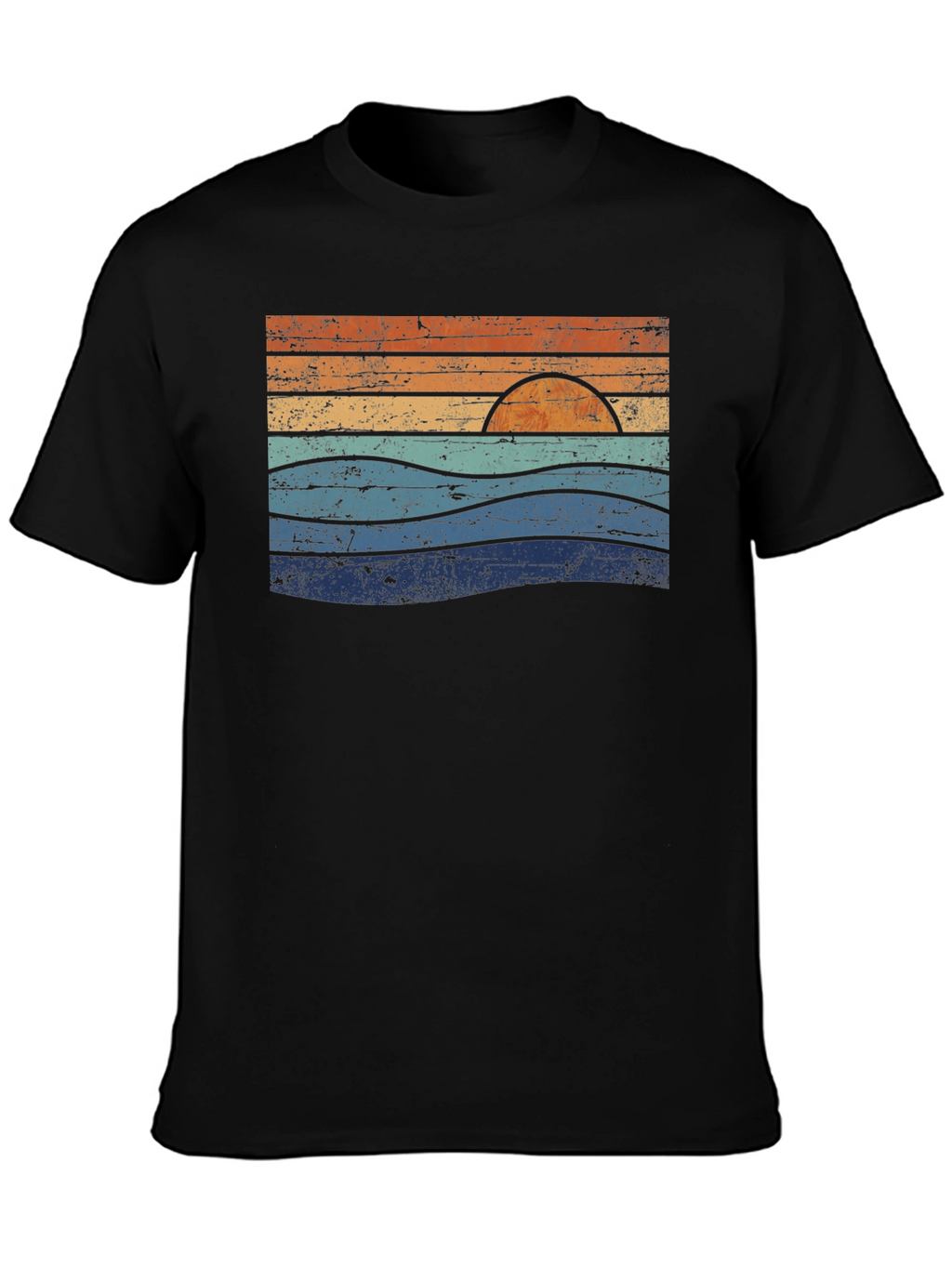 Retro Sunset Waves Graphic Tee