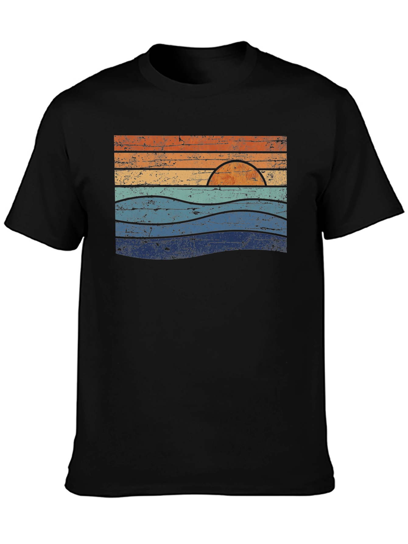 Retro Sunset Waves Graphic Tee