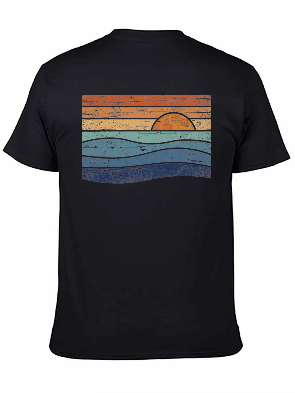 Retro Sunset Waves Graphic Tee