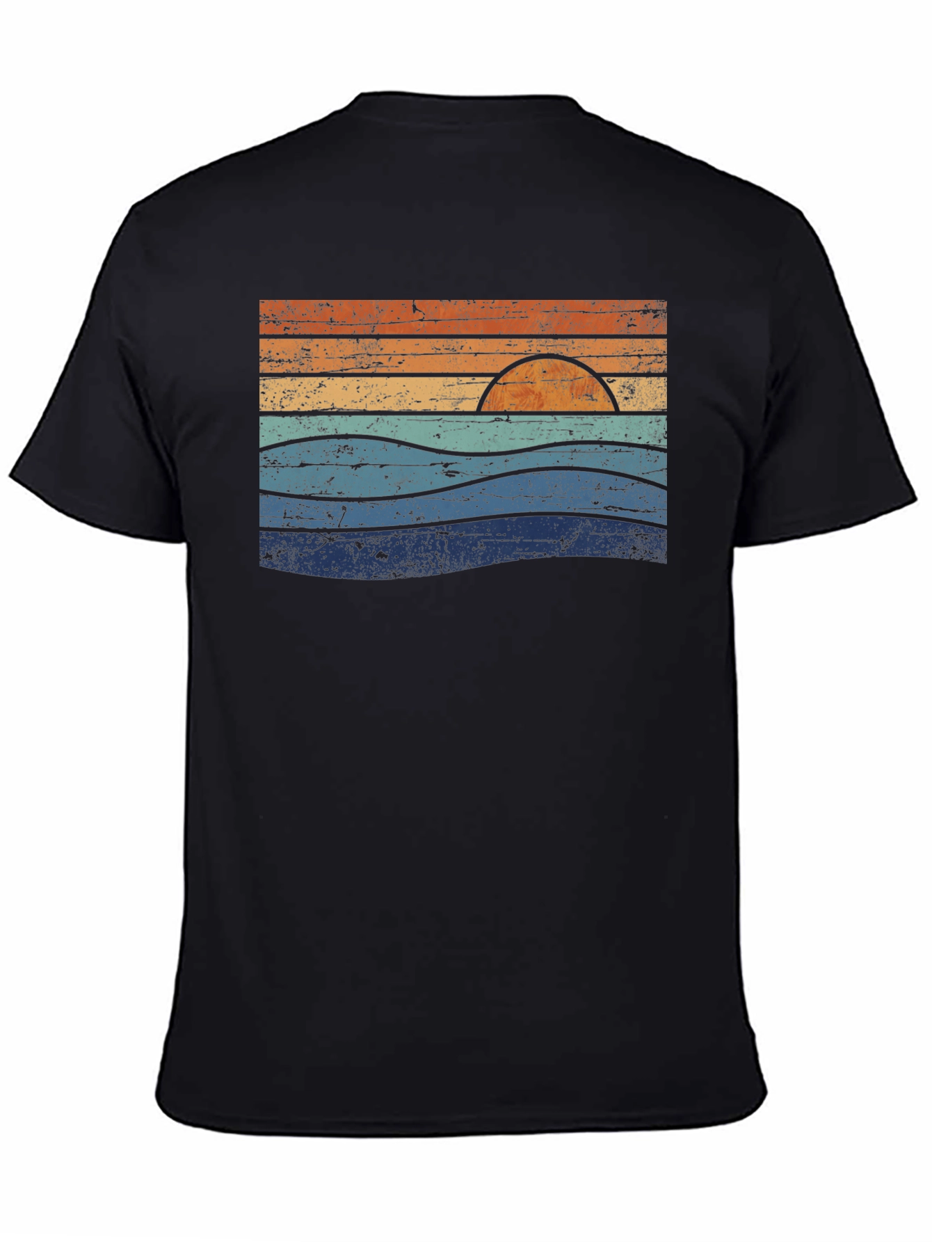 Retro Sunset Waves Graphic Tee