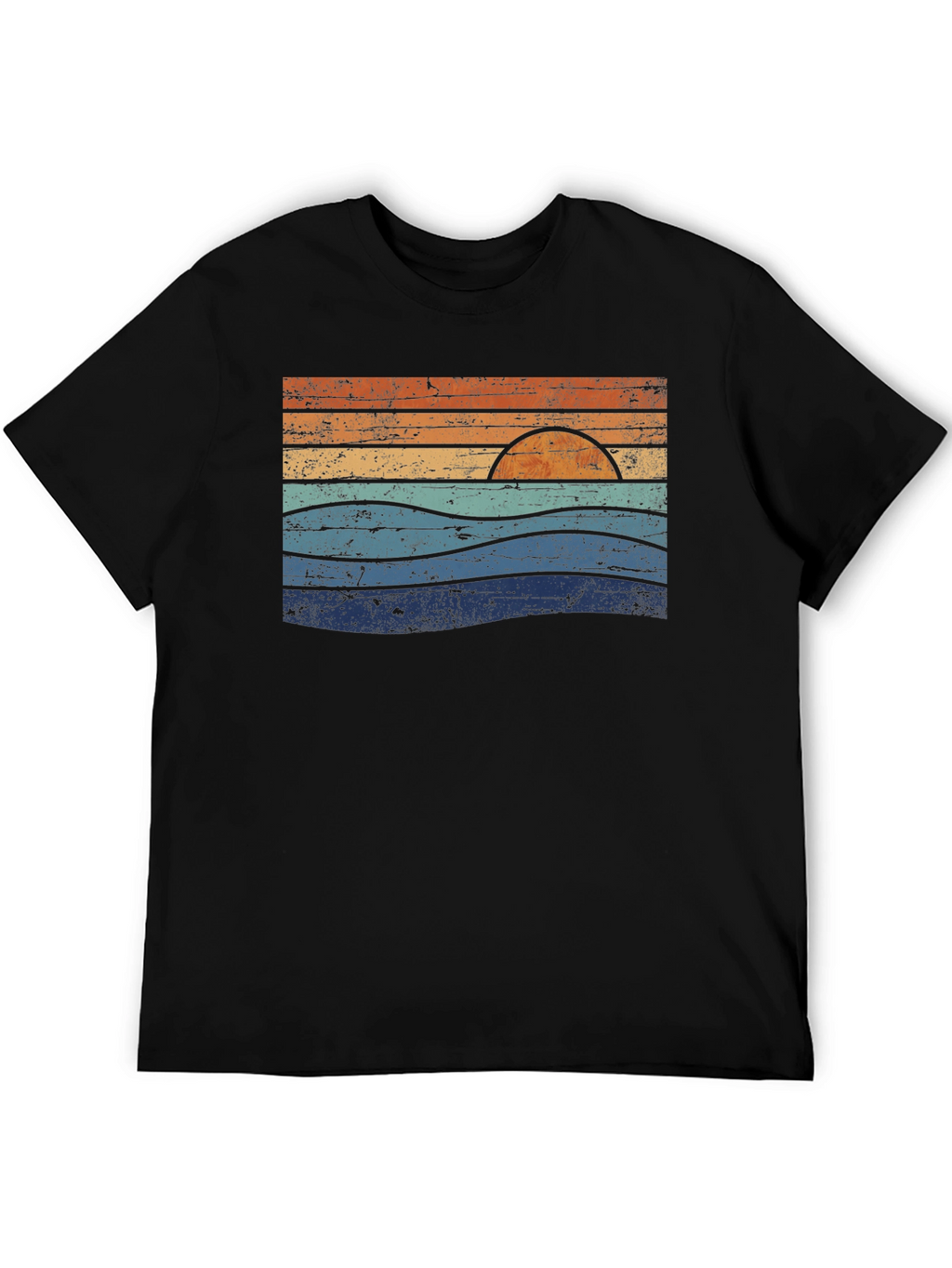 Retro Sunset Waves Graphic Tee