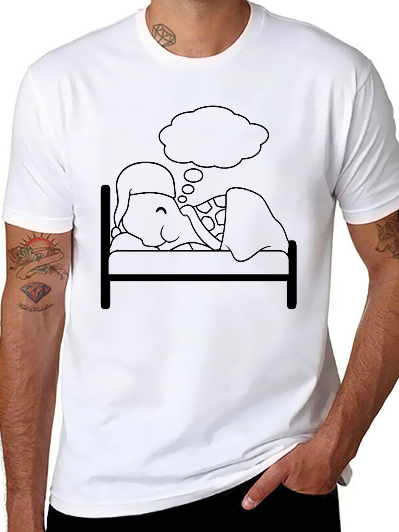 Dreaming Turtle Graphic Tee - Soft Black Cotton