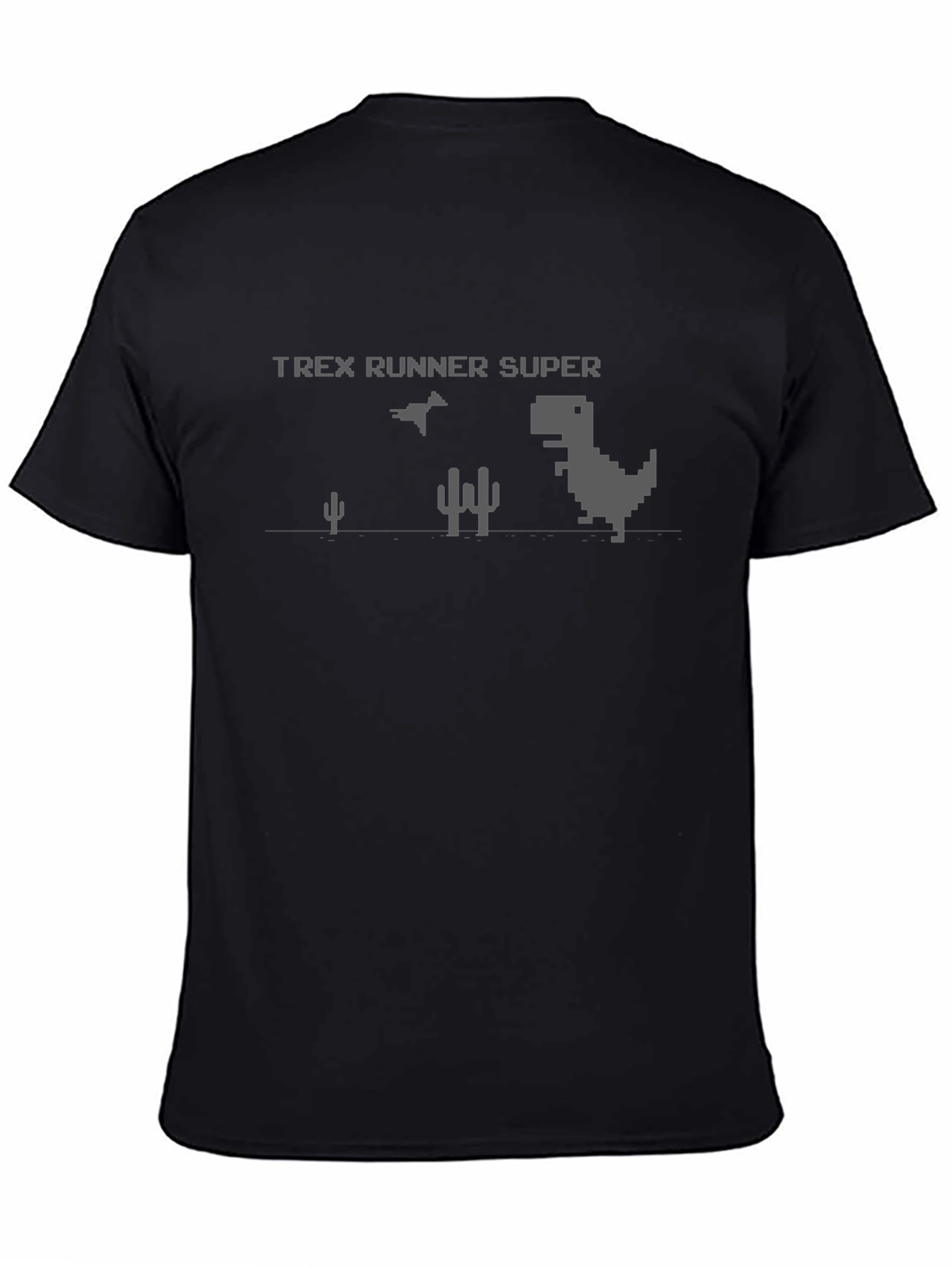 T-Rex Runner Super Graphic Tee - Pixel Dino Game Shirt