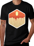 Modern Abstract Geometric Graphic Tee - Black