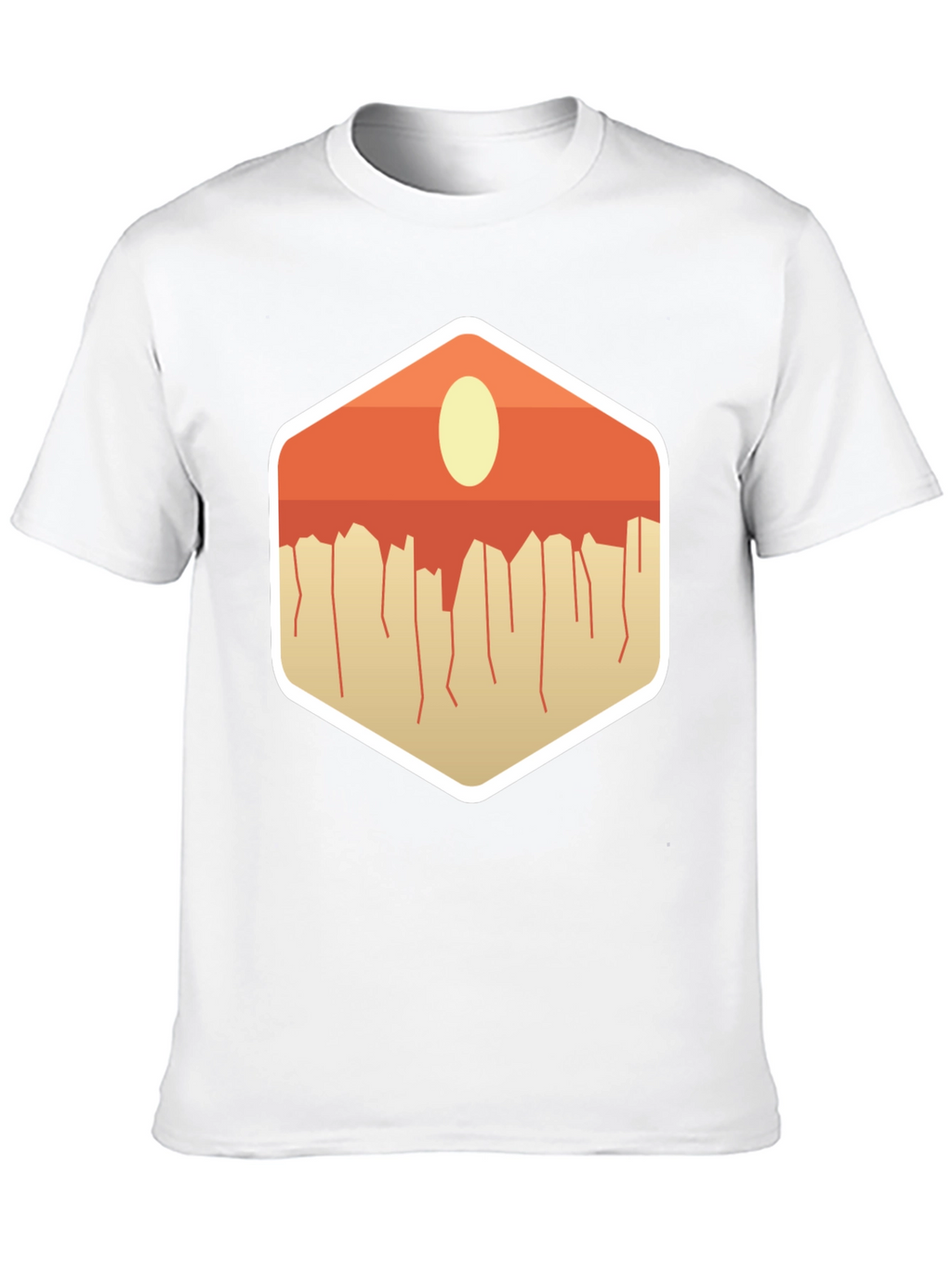 Modern Abstract Geometric Graphic Tee - Black
