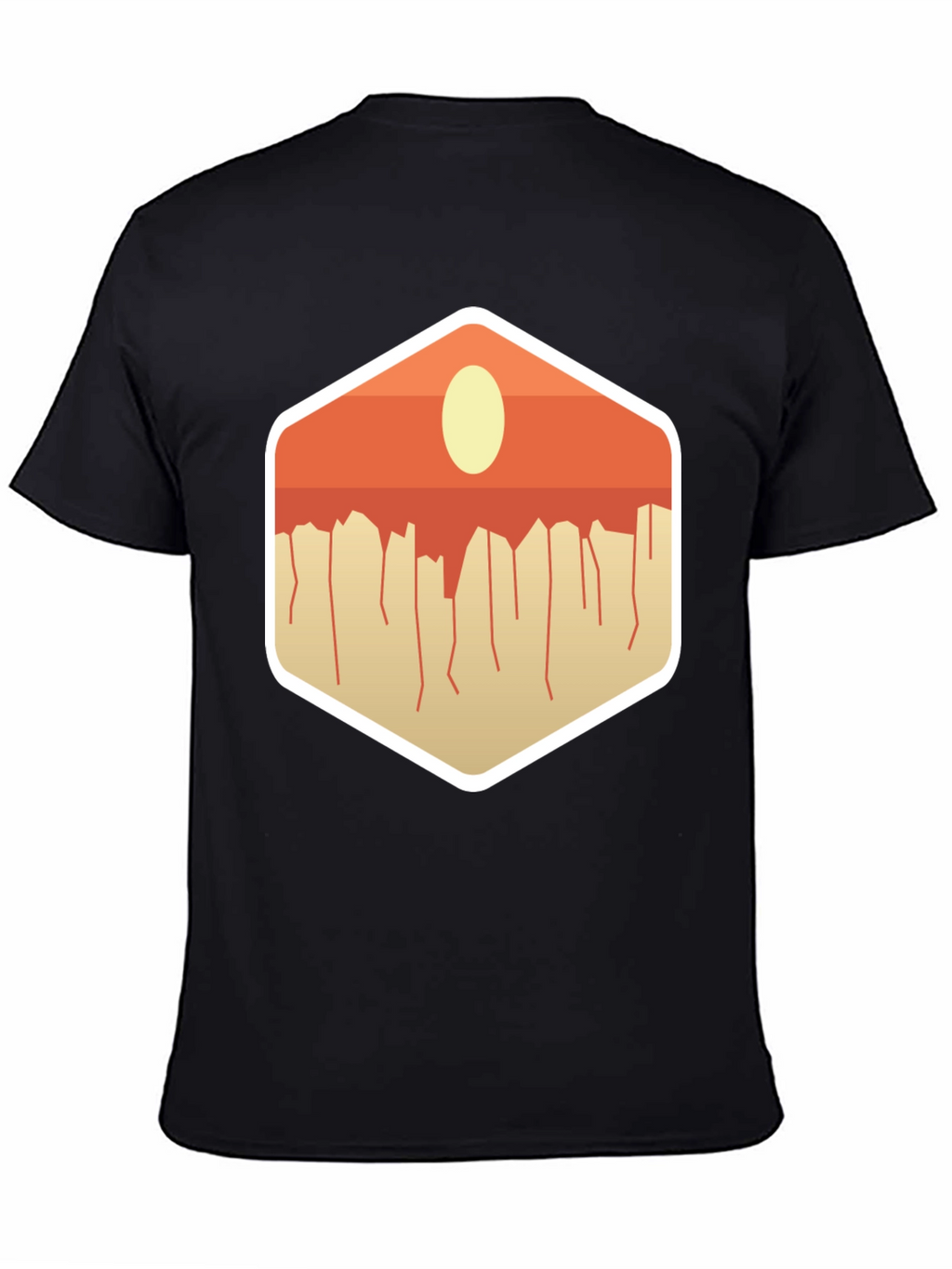 Modern Abstract Geometric Graphic Tee - Black