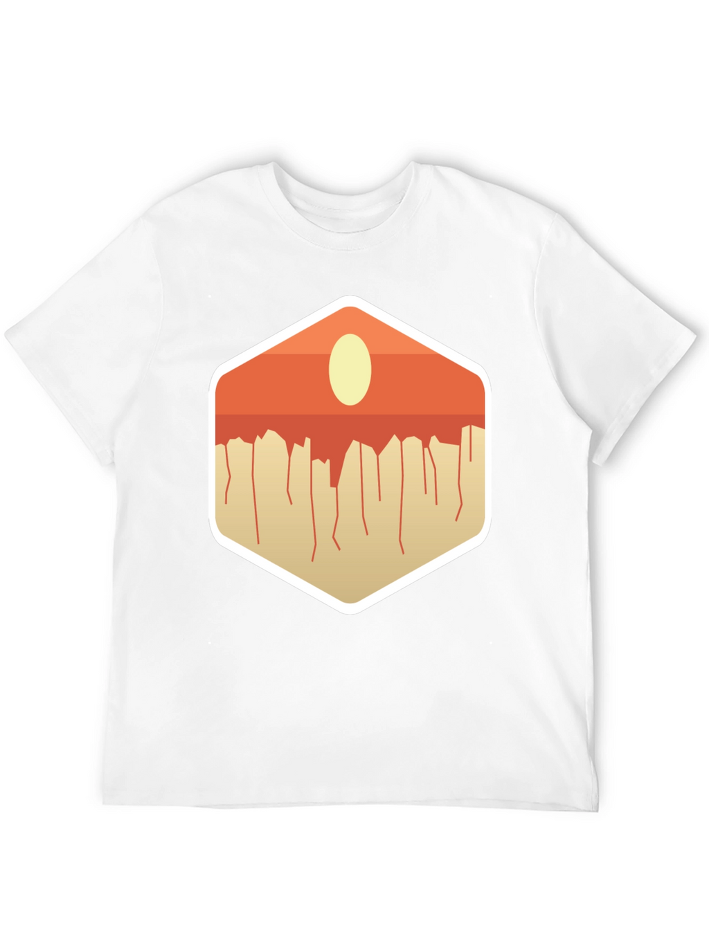 Modern Abstract Geometric Graphic Tee - Black
