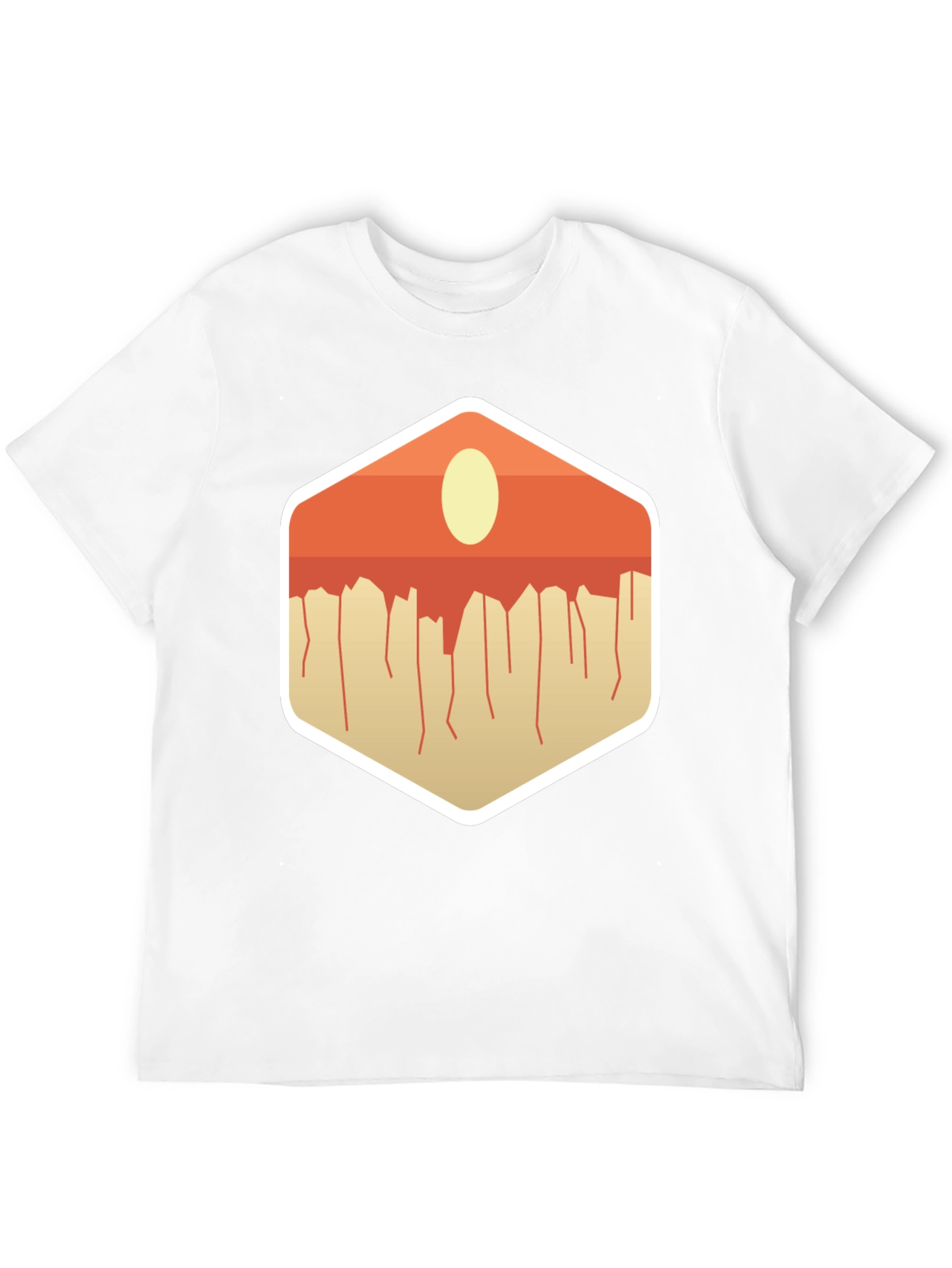 Modern Abstract Geometric Graphic Tee - Black