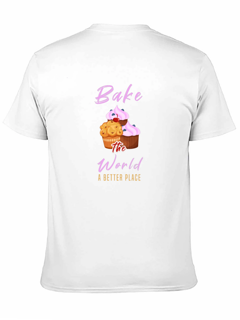 Bake the World Cupcake Graphic T-Shirt