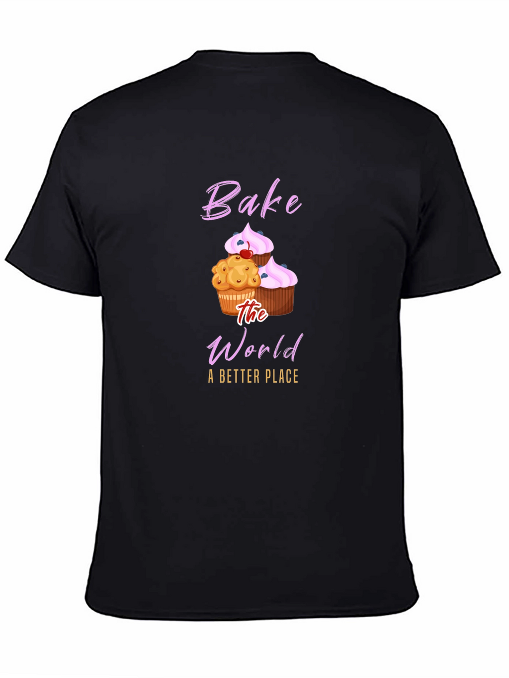 Bake the World Cupcake Graphic T-Shirt