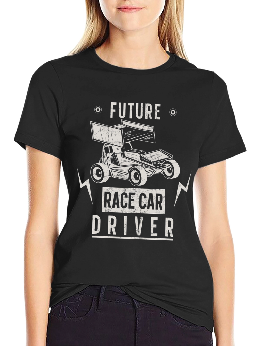 Future Race Car Driver Black Graphic Tee
