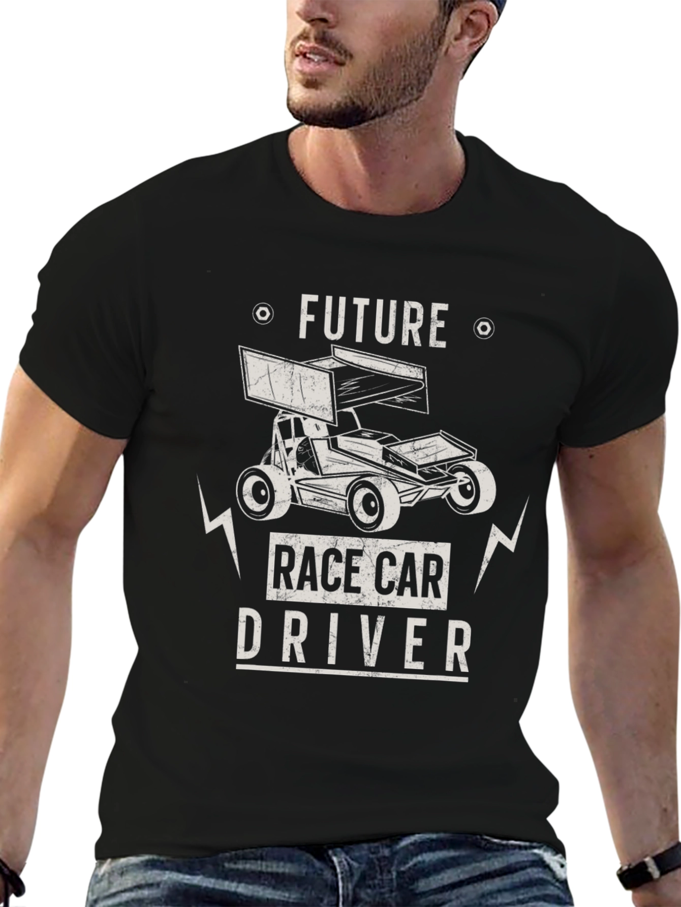 Future Race Car Driver Black Graphic Tee