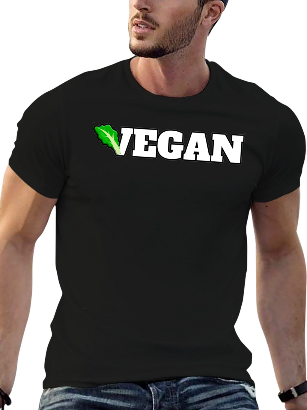 Vegan Lettuce Tee - Black Cotton T-Shirt