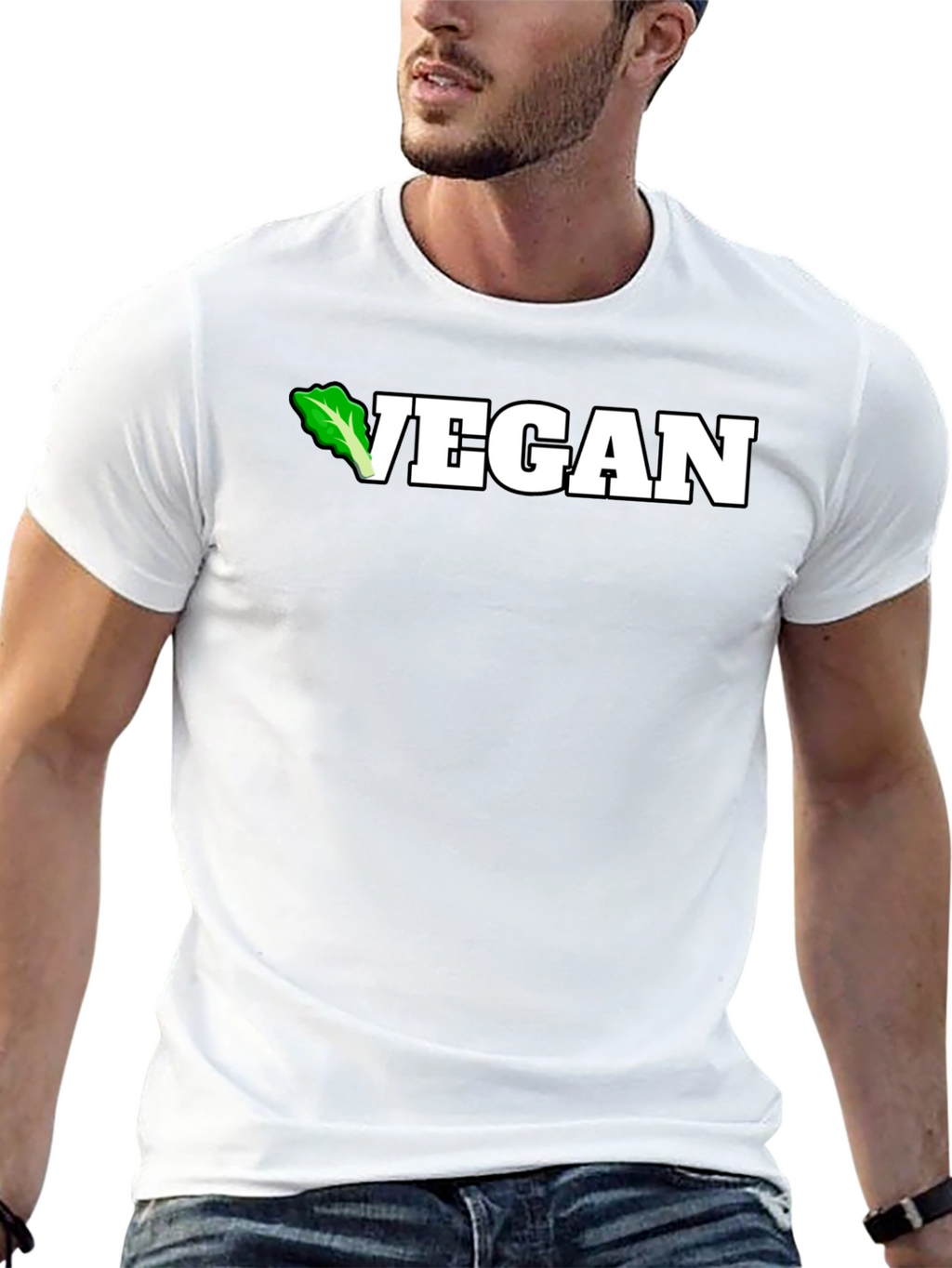 Vegan Lettuce Tee - Black Cotton T-Shirt