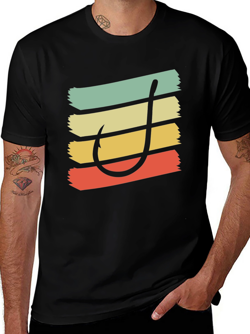 Retro Fishing Hook T-Shirt
