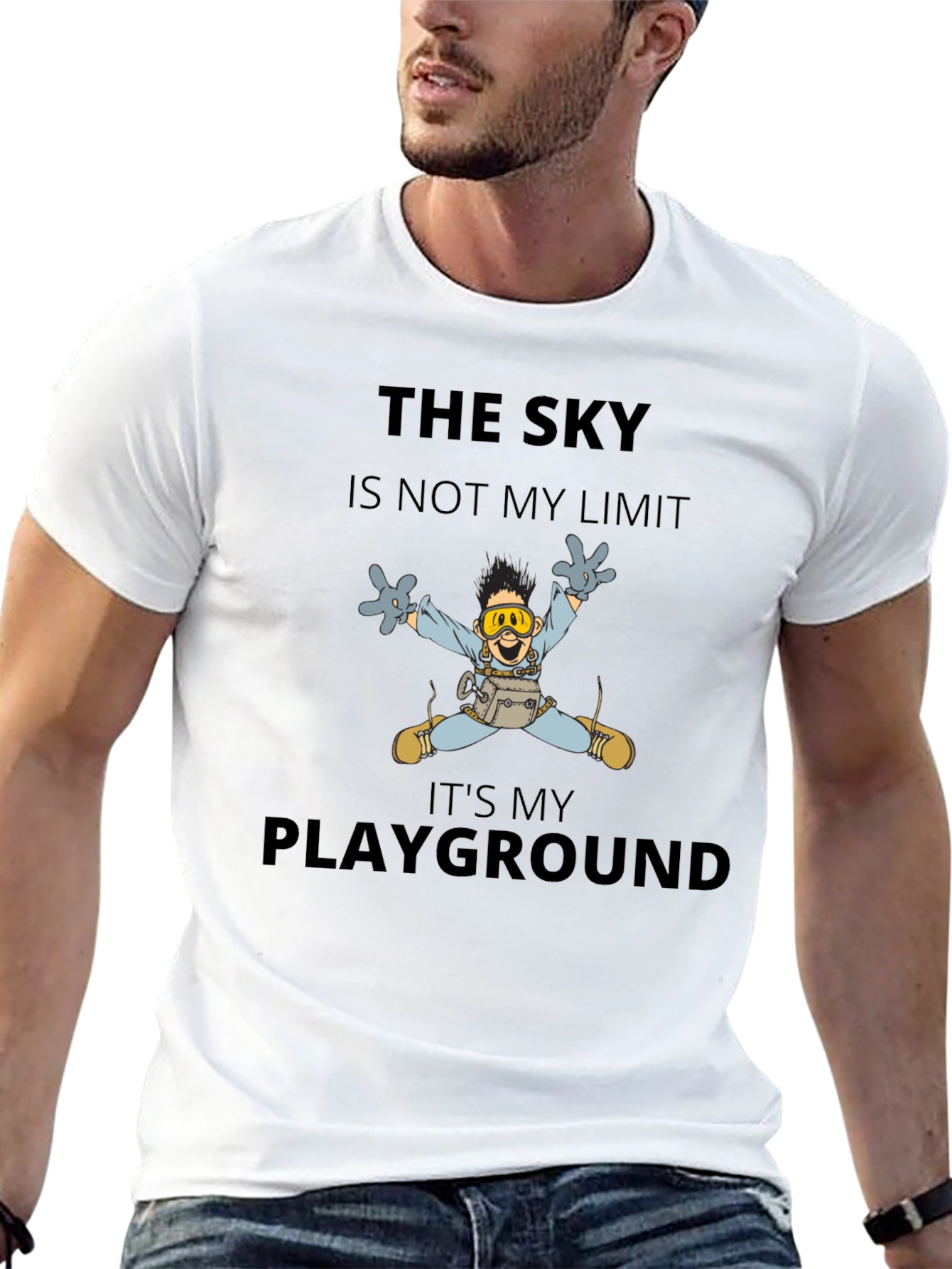 Skydiving Cartoon T-Shirt - The Sky is My Playground
