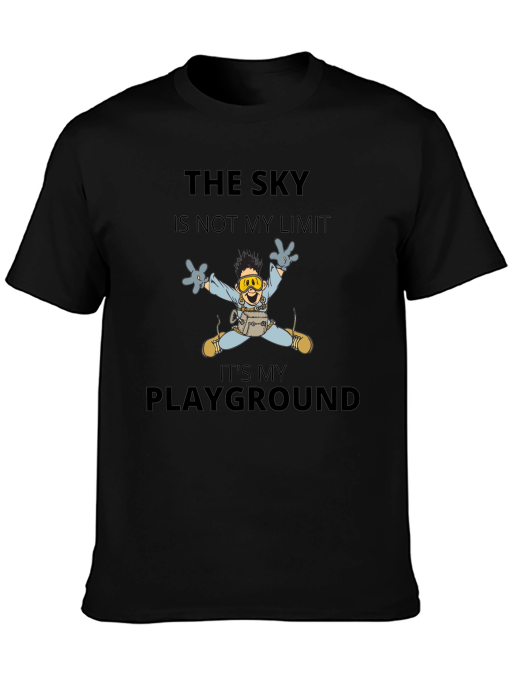 Skydiving Cartoon T-Shirt - The Sky is My Playground