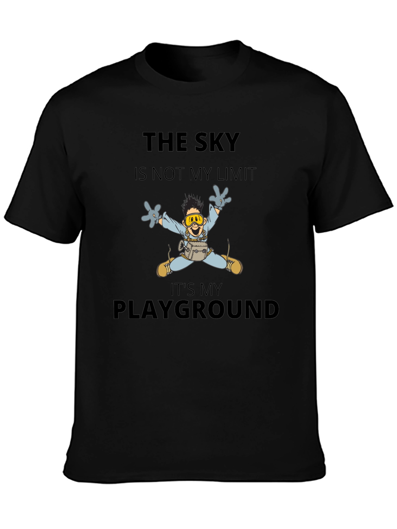Skydiving Cartoon T-Shirt - The Sky is My Playground