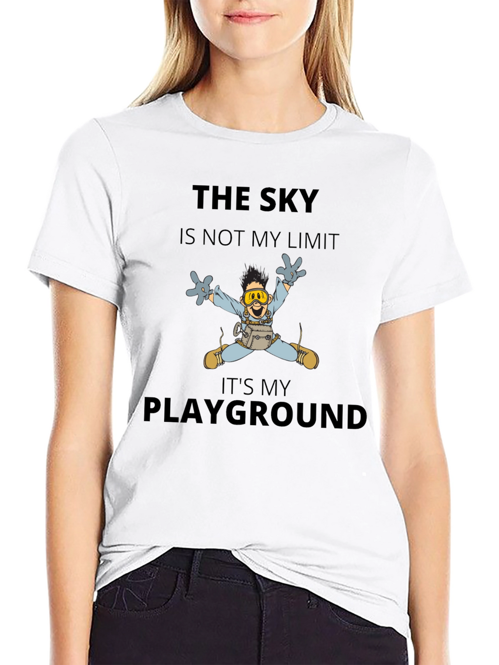 Skydiving Cartoon T-Shirt - The Sky is My Playground