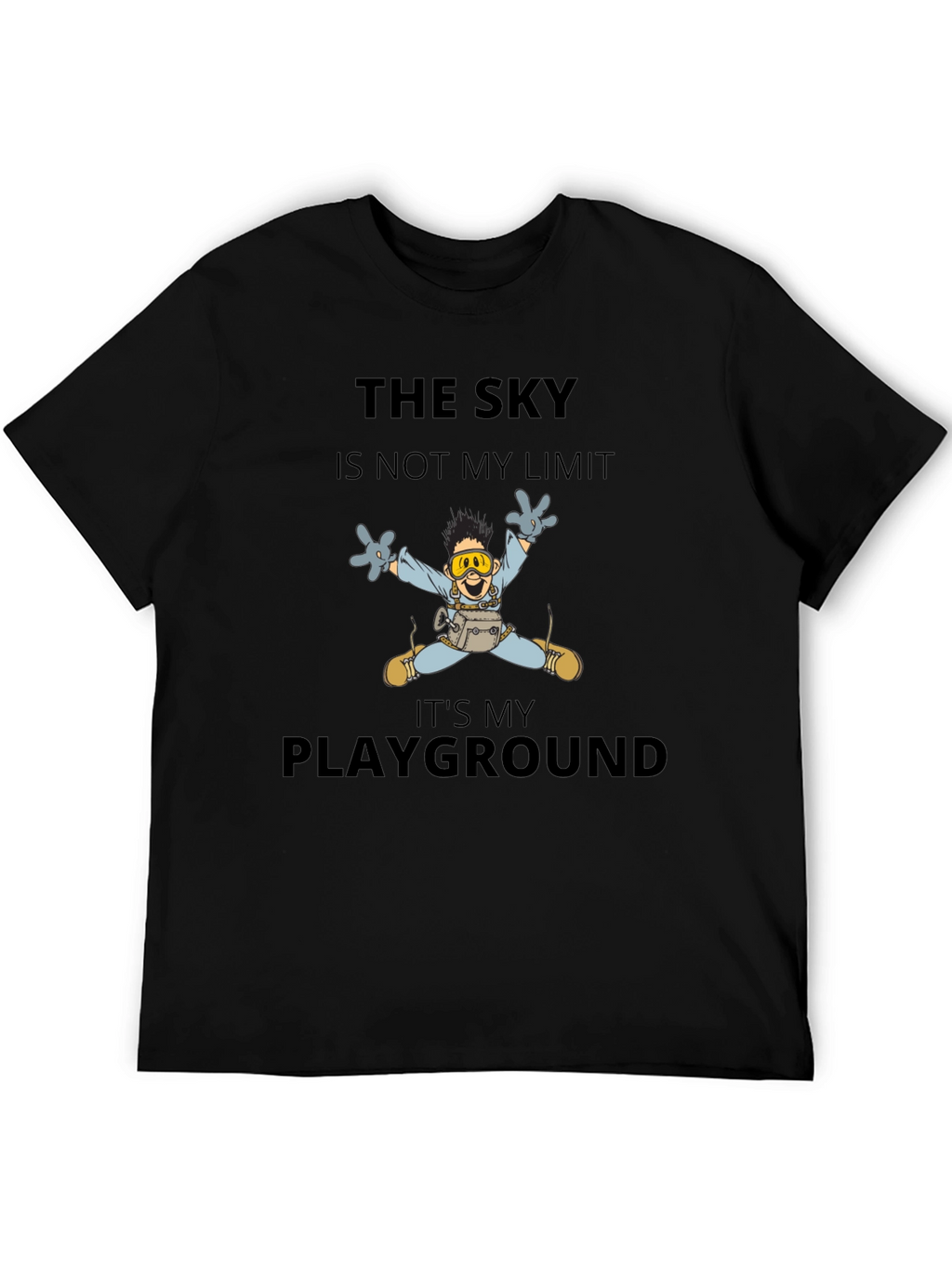 Skydiving Cartoon T-Shirt - The Sky is My Playground
