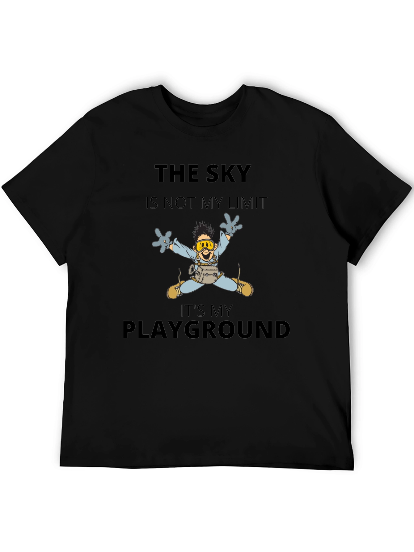Skydiving Cartoon T-Shirt - The Sky is My Playground