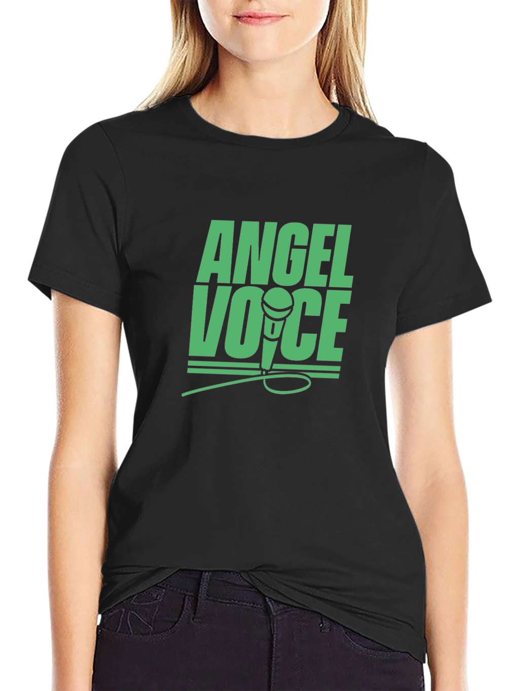 Angel Voice Graphic Tee - Black