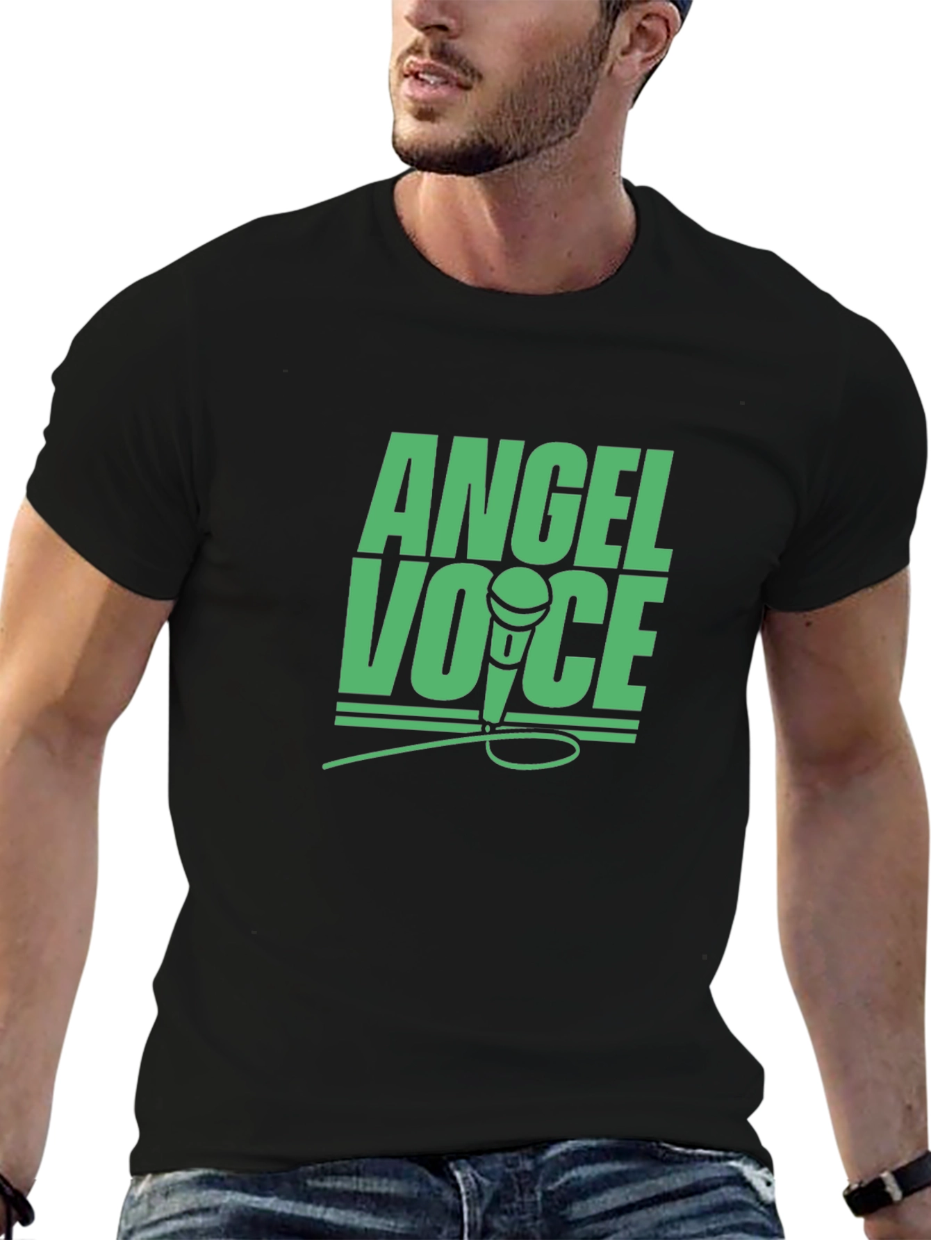Angel Voice Graphic Tee - Black