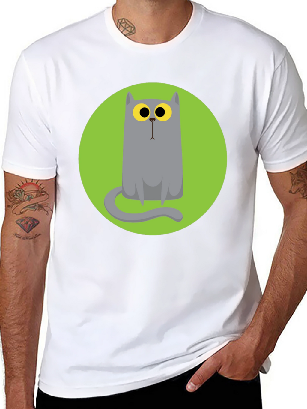 Cartoon Cat Graphic Tee - Unique Style