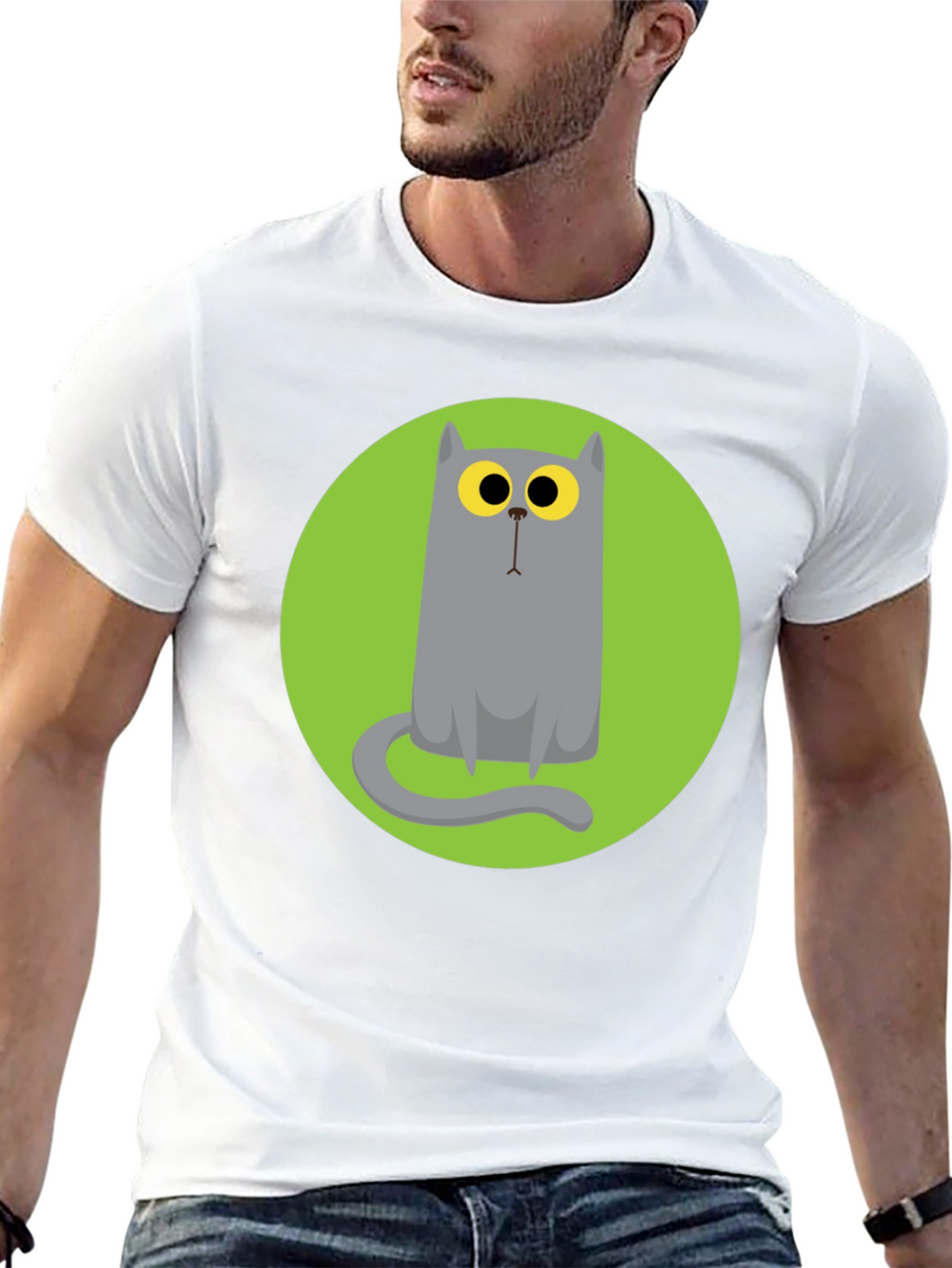 Cartoon Cat Graphic Tee - Unique Style