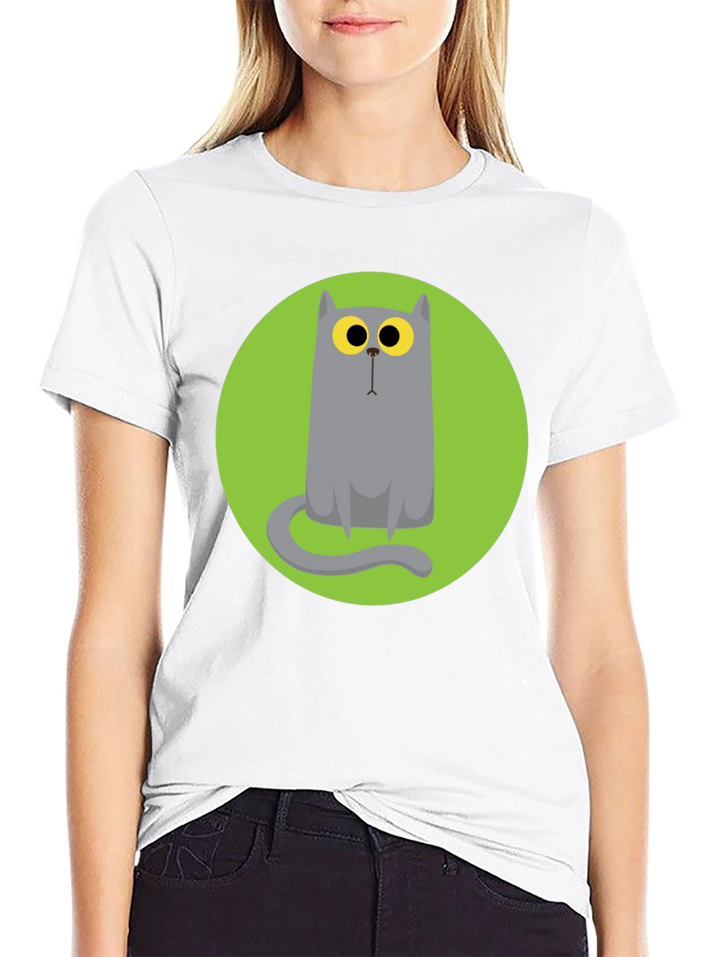 Cartoon Cat Graphic Tee - Unique Style