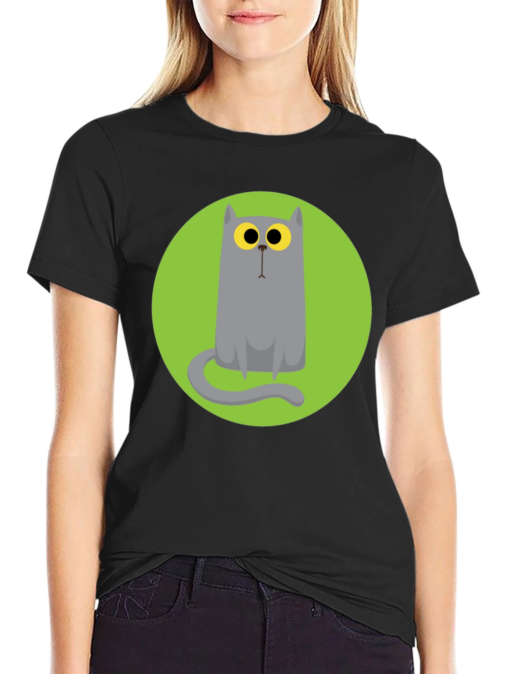 Cartoon Cat Graphic Tee - Unique Style