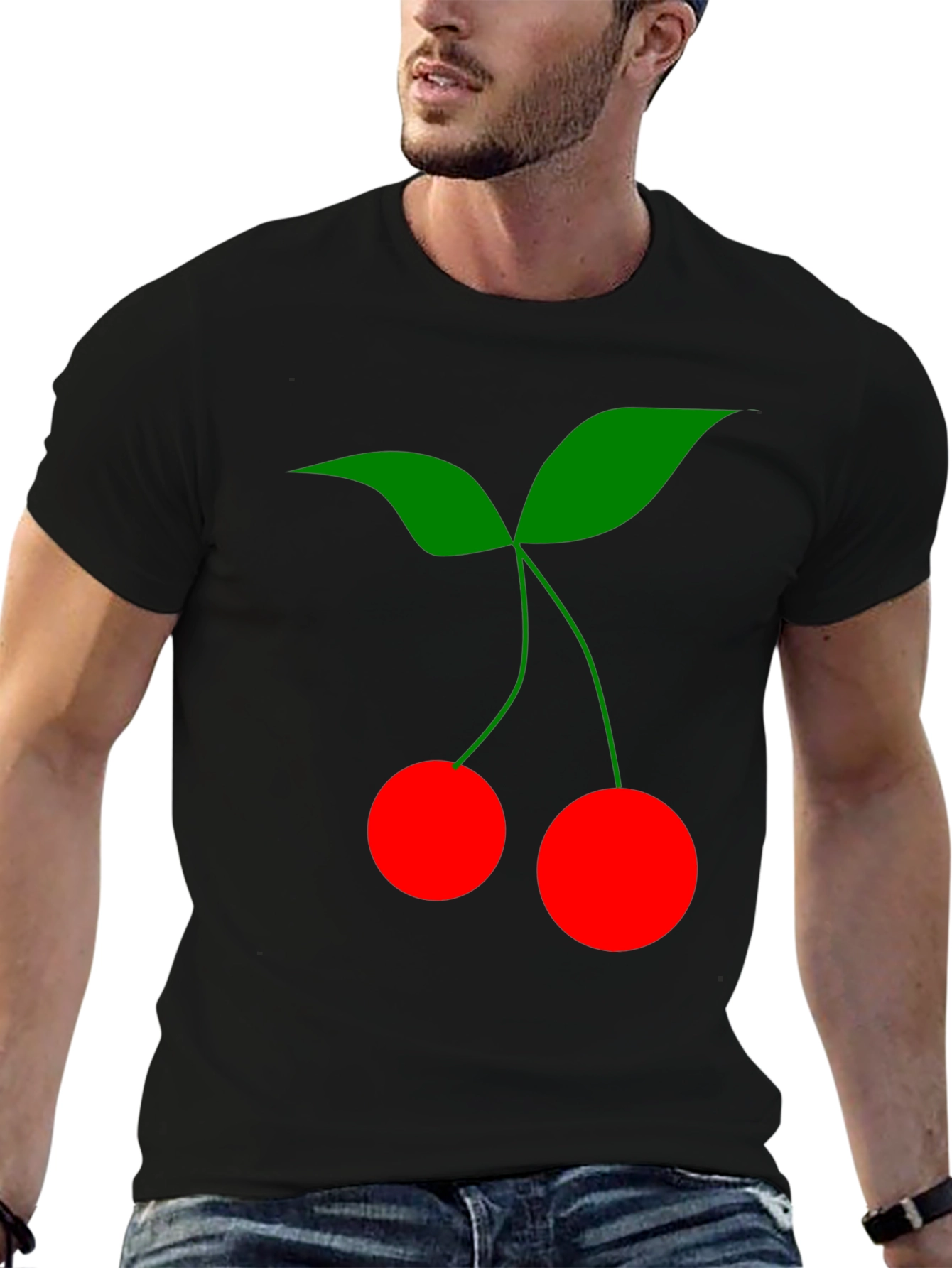 Cherry Graphic Black T-Shirt