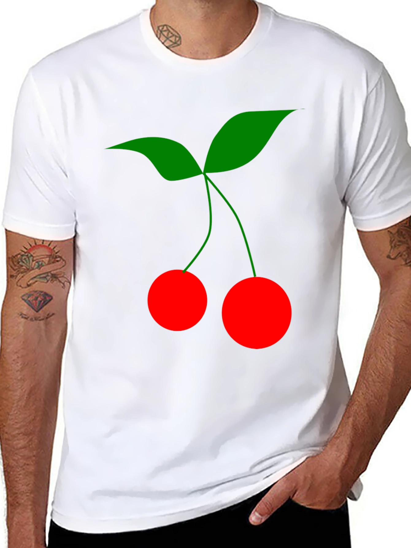 Cherry Graphic Black T-Shirt