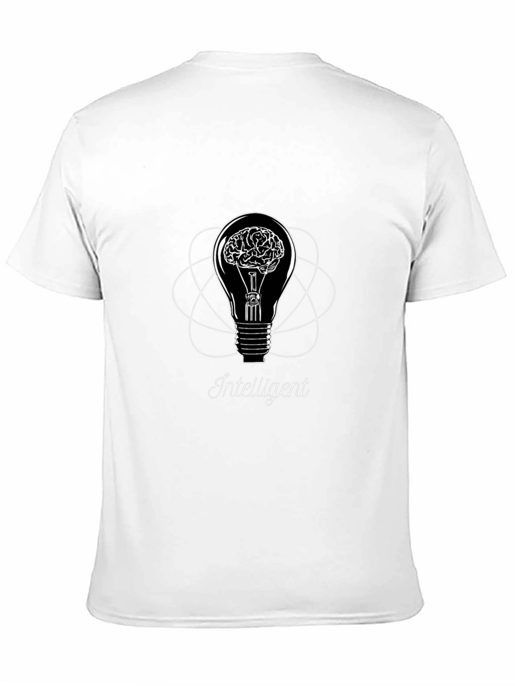 Intelligent Brain Light Bulb Graphic Tee - Black