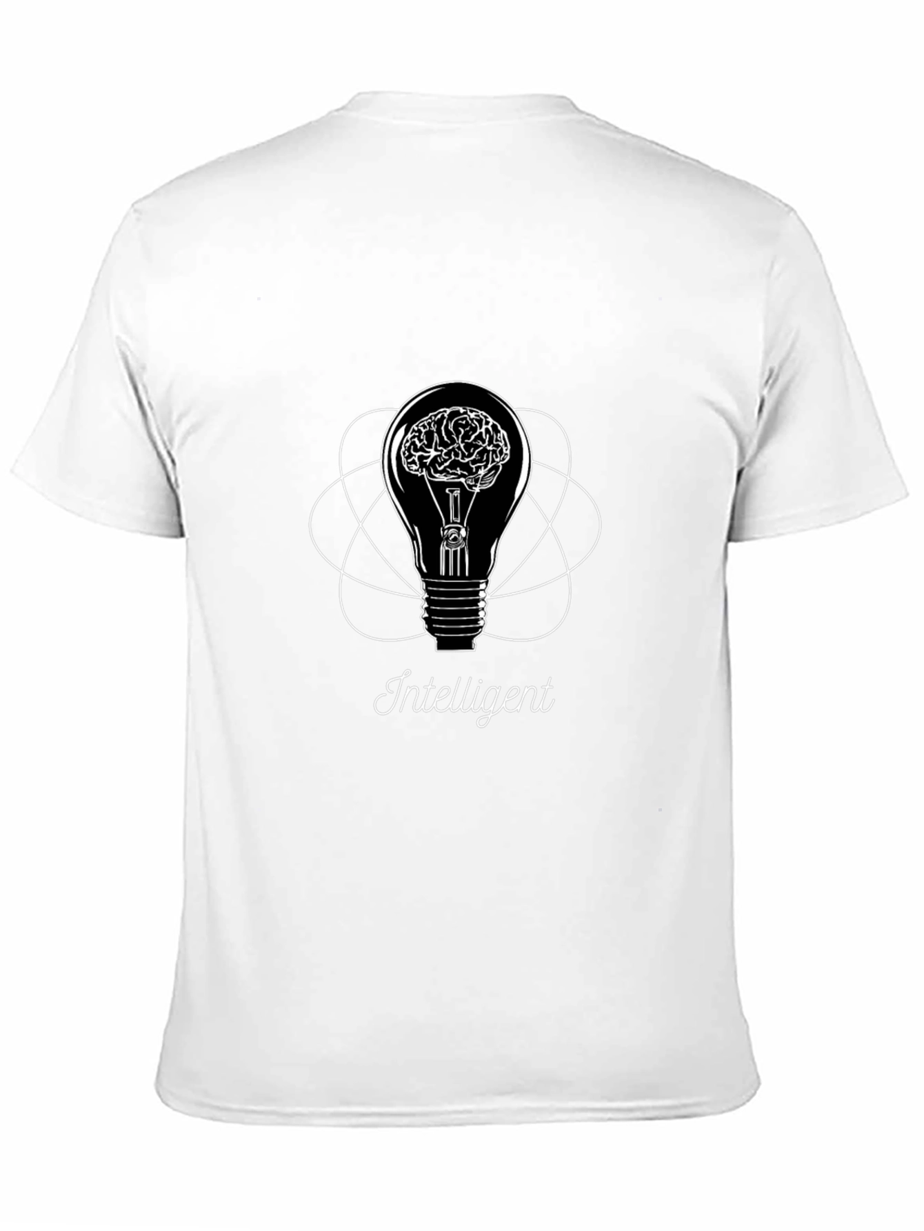 Intelligent Brain Light Bulb Graphic Tee - Black