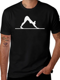 Downward Dog Pose Yoga T-Shirt - Mens Black Tee