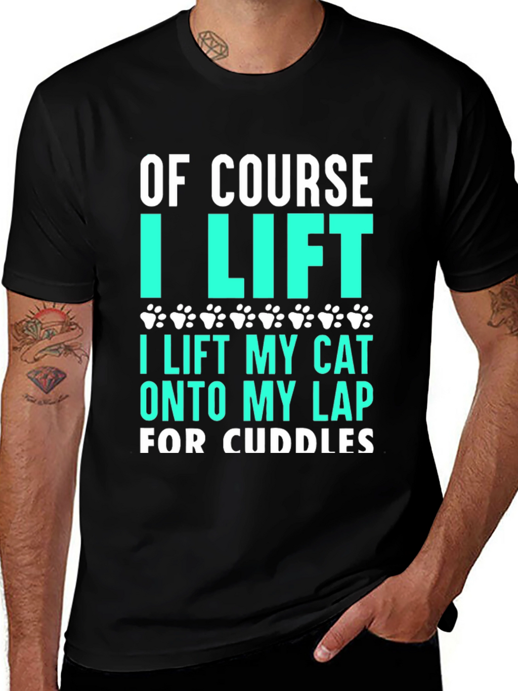 Funny Cat Lover T-Shirt - Of Course I Lift
