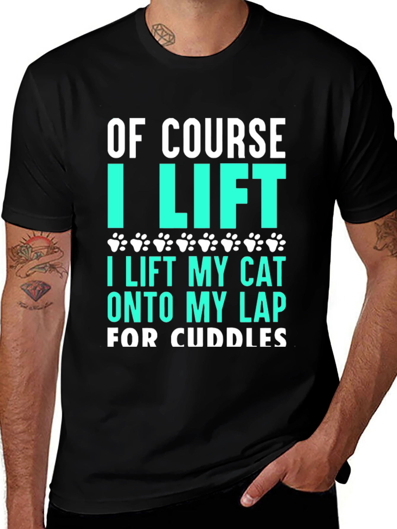 Funny Cat Lover T-Shirt - Of Course I Lift