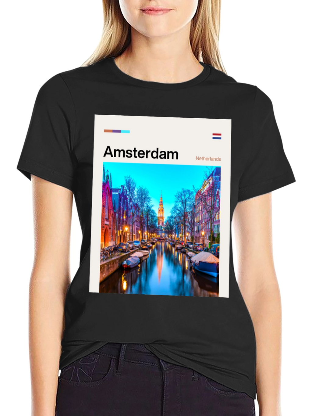 Amsterdam T-Shirt: Cityscape Graphic Tee