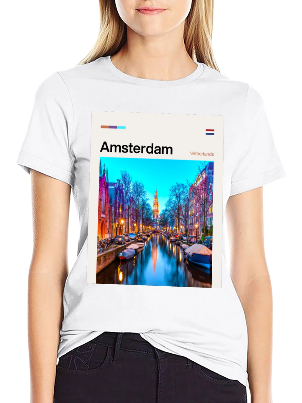 Amsterdam T-Shirt: Cityscape Graphic Tee