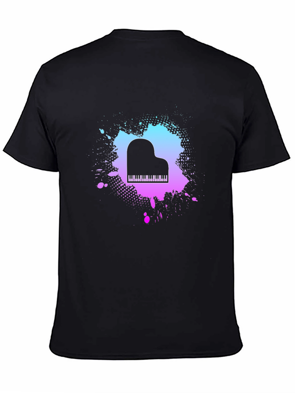 Piano Splash Graphic Tee - Music Lovers T-Shirt