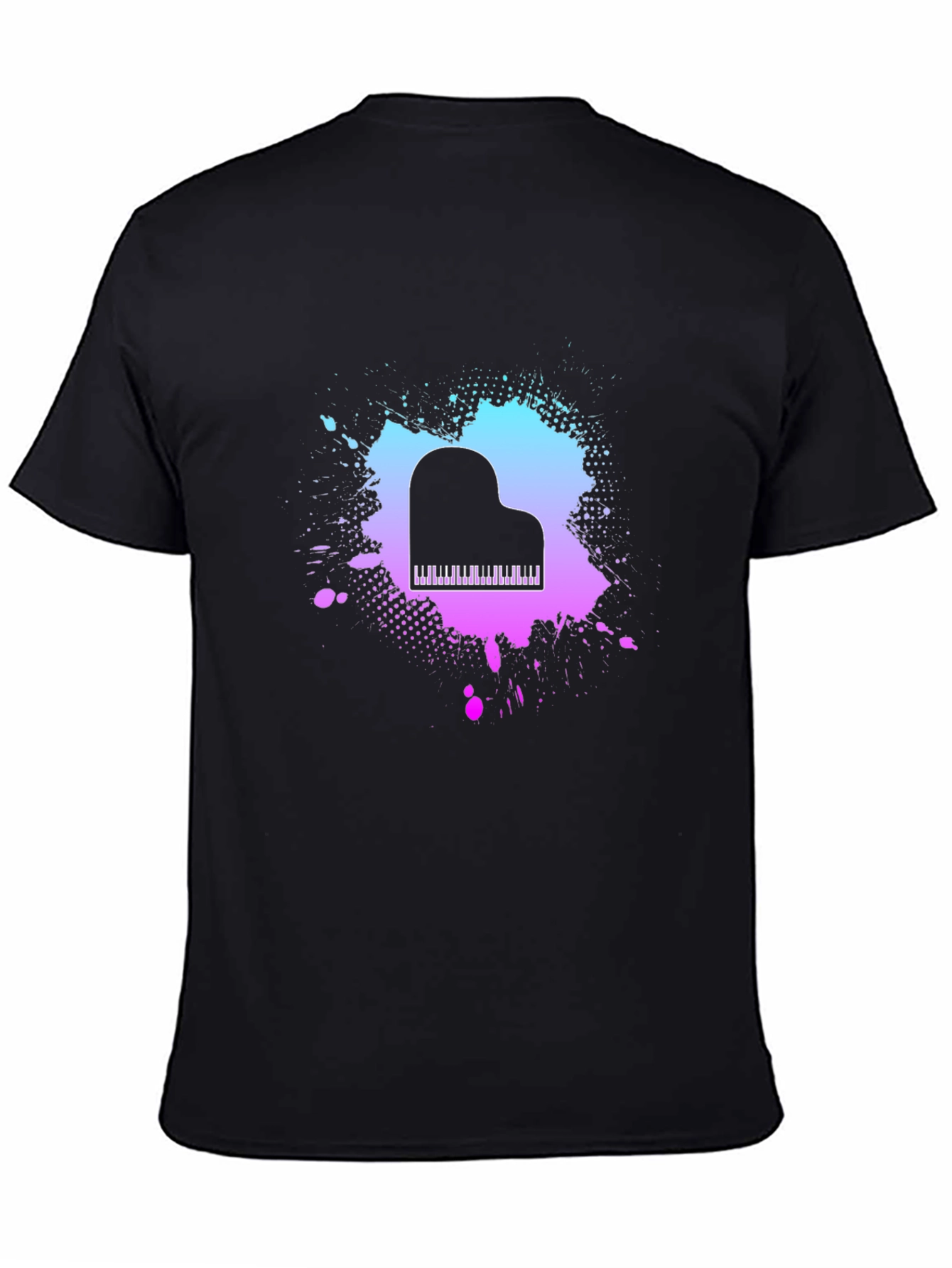 Piano Splash Graphic Tee - Music Lovers T-Shirt
