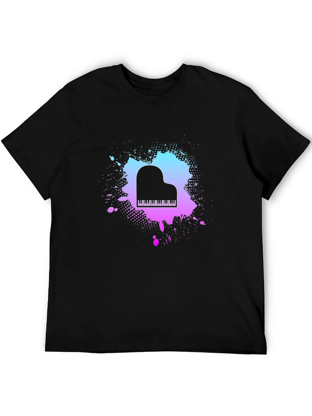 Piano Splash Graphic Tee - Music Lovers T-Shirt