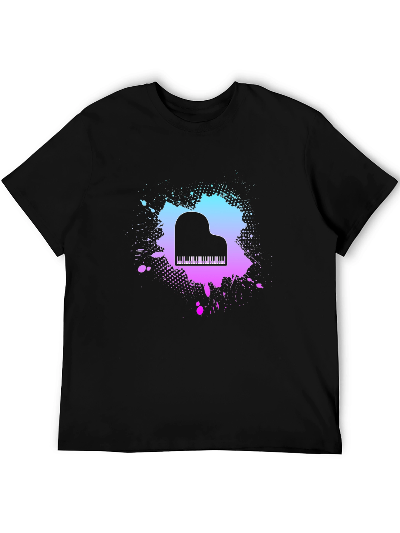 Piano Splash Graphic Tee - Music Lovers T-Shirt