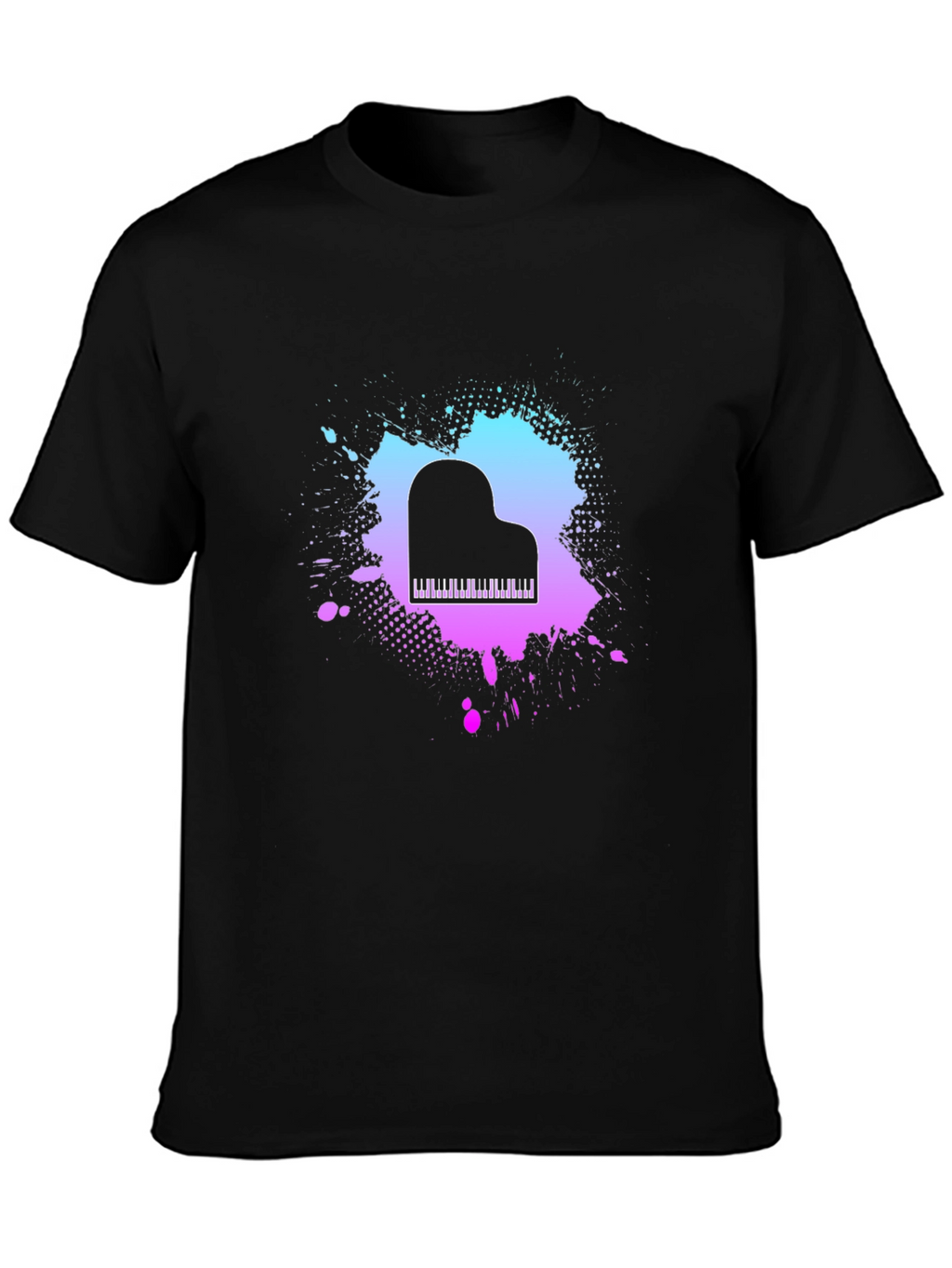 Piano Splash Graphic Tee - Music Lovers T-Shirt
