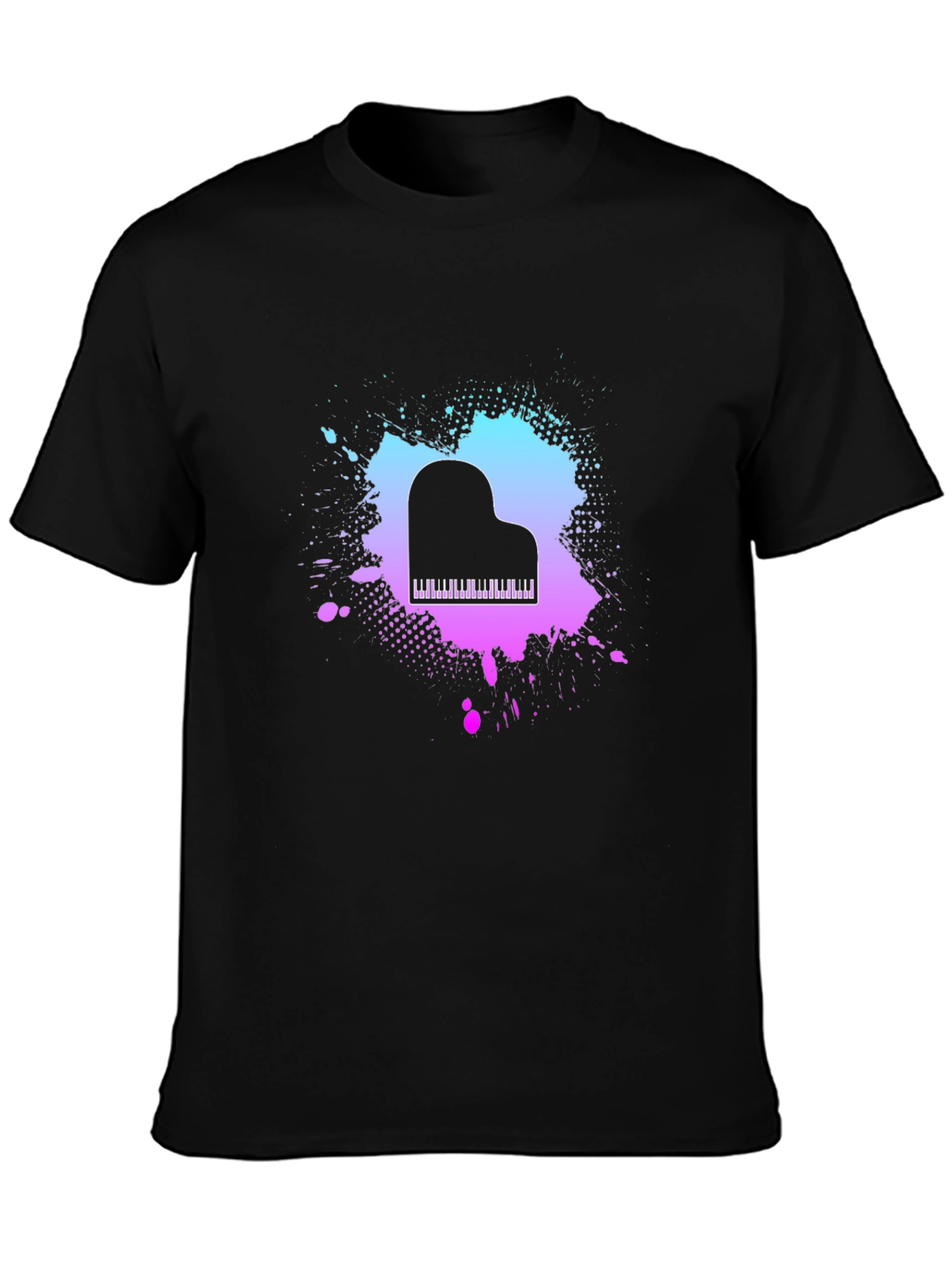 Piano Splash Graphic Tee - Music Lovers T-Shirt