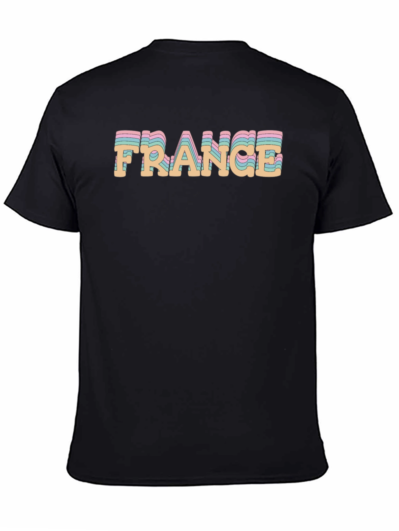 France Graphic Tee - Retro Style Black T-Shirt